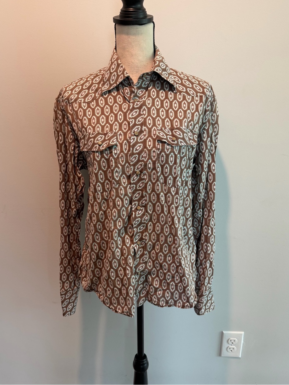 Ben Sherman Pearl Snap Button Up Western Cowgirl Shirt Women’s size Medium